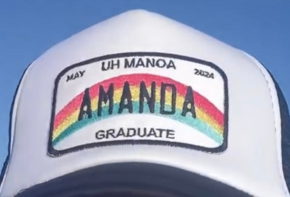 Personalized Grad License Plate Embroidered Patch