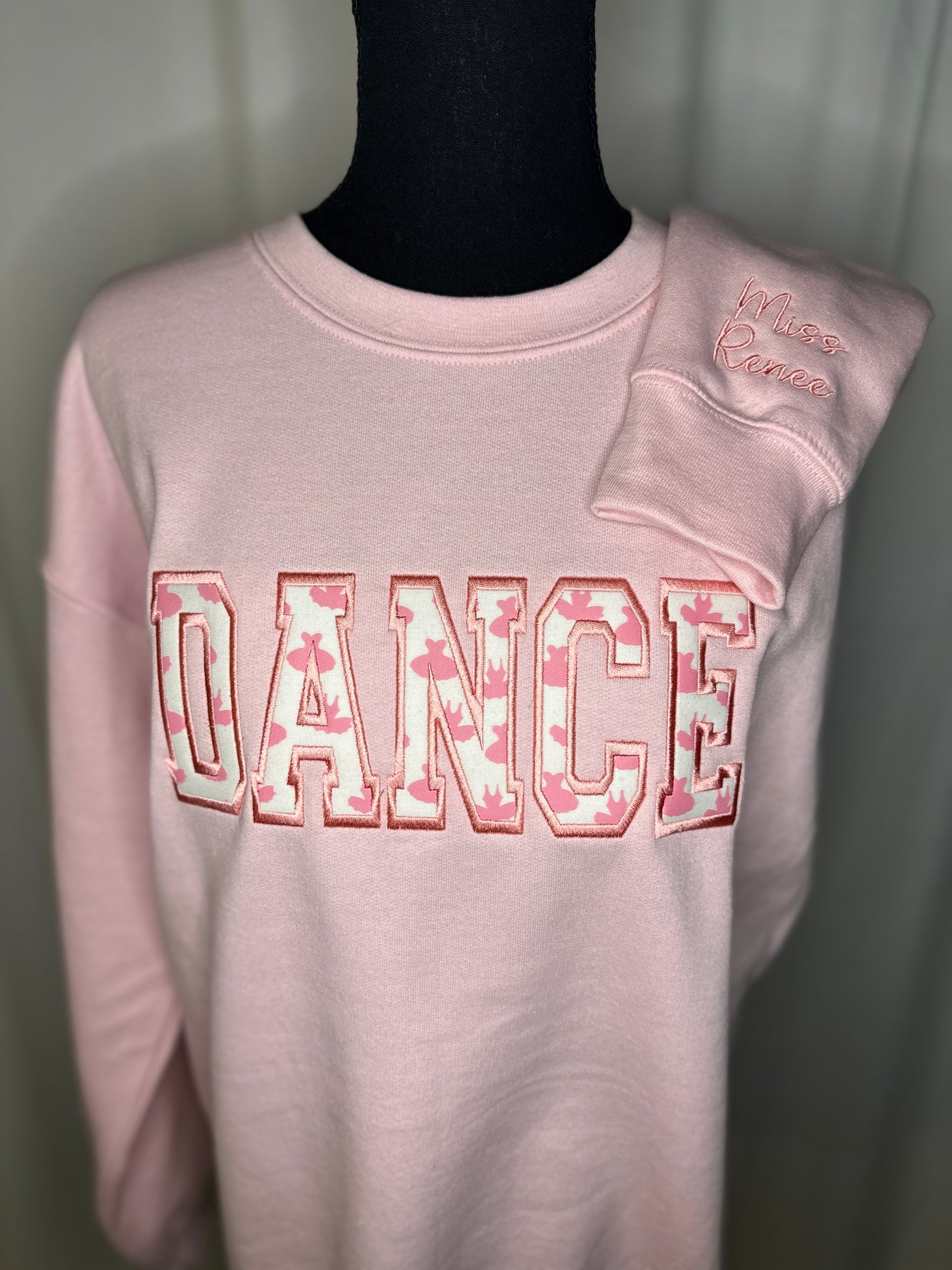 Dance Appliqué Embroidered Crewneck