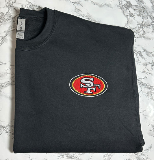 Pocket Size 49ers Embroidered Crewneck