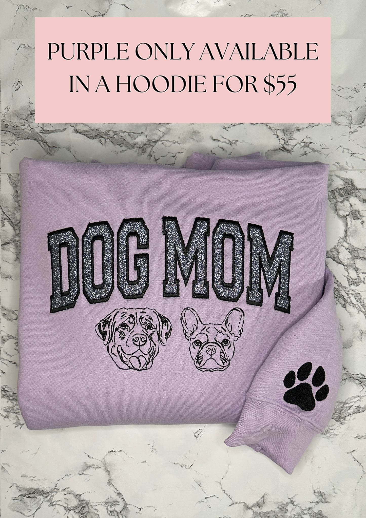 Glitter Dog Mom Appliqué Embroidered Crewneck